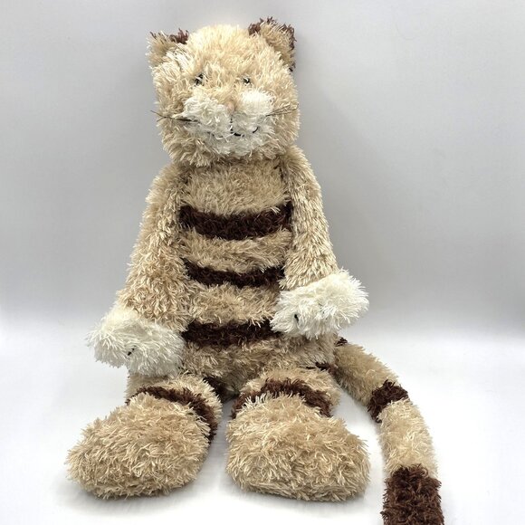 Jellycat Medium Bunglie Kitten Stuffed Plush Tan Brown Stripes Long Tail Retired - Picture 1 of 12